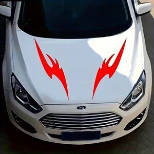 #600 2pcs flame totem car sticker, front hood decoration sticker, creative decal